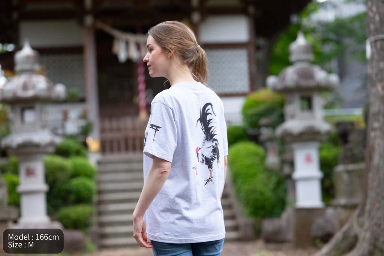 酉（Rooster） アッシュ 前後左右プリント 鶏 とり