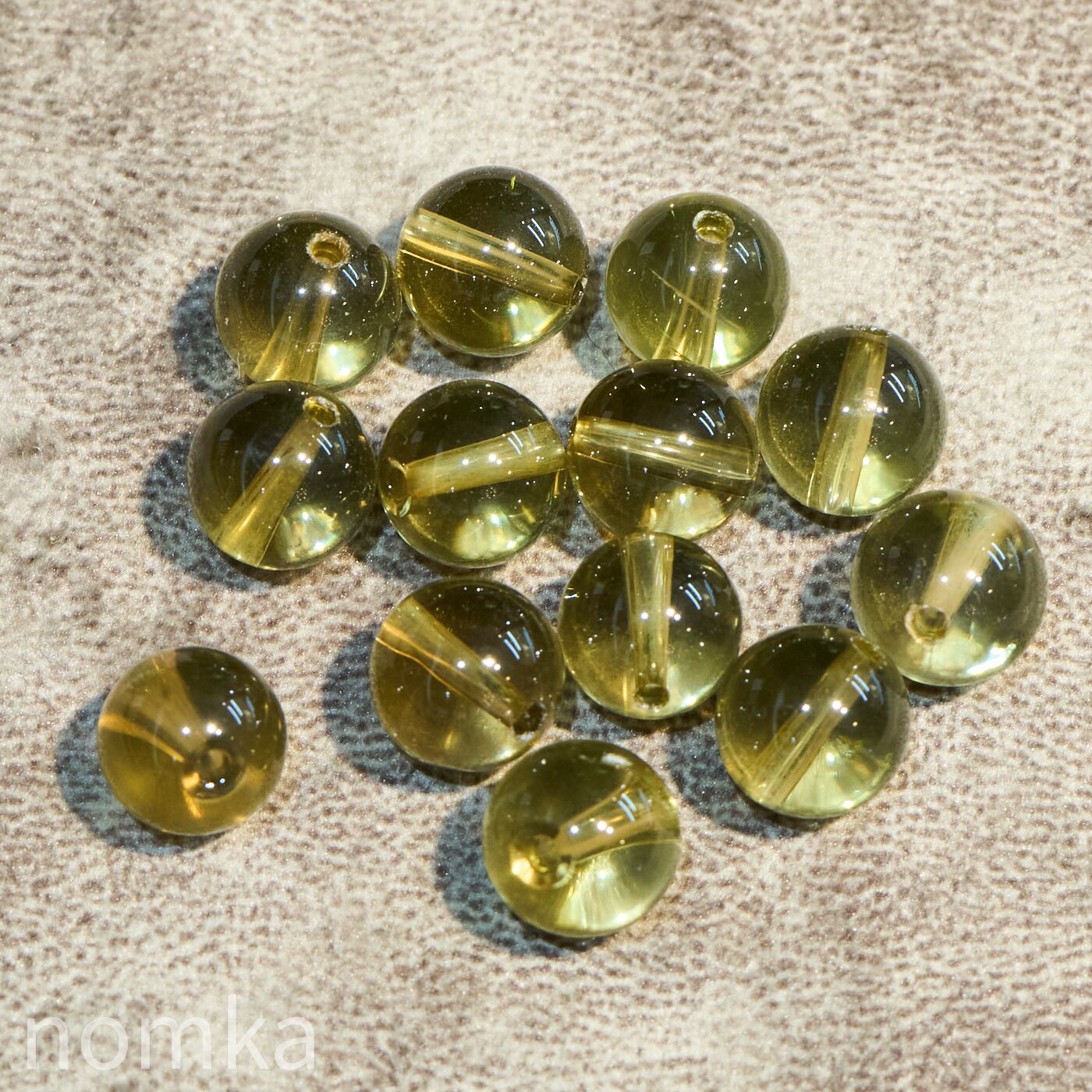 オリーブクォーツ【9.5mm/稀少/ブラジル バイーア州産 】ビーズ/一粒売り