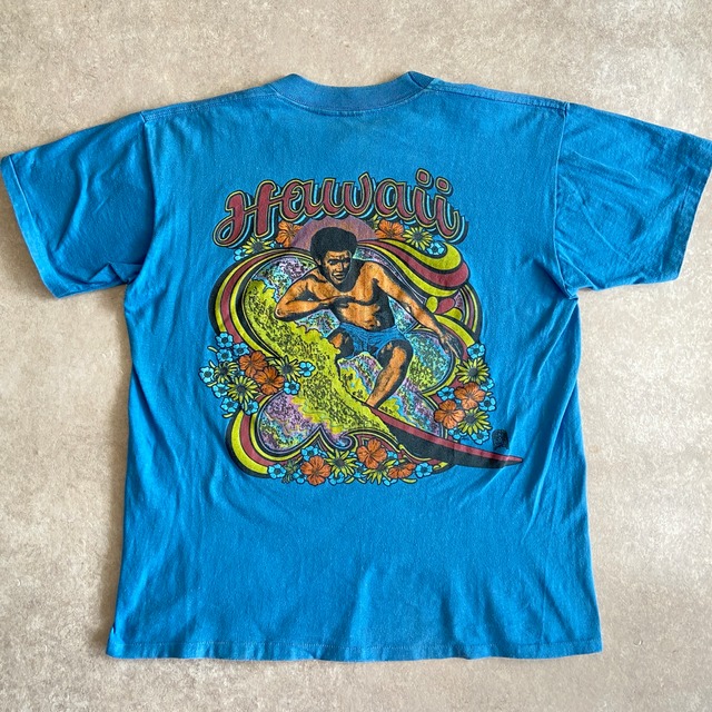 1970s  Colleage Pacific  "Hawaii" Tee  M  Made in USA　H252