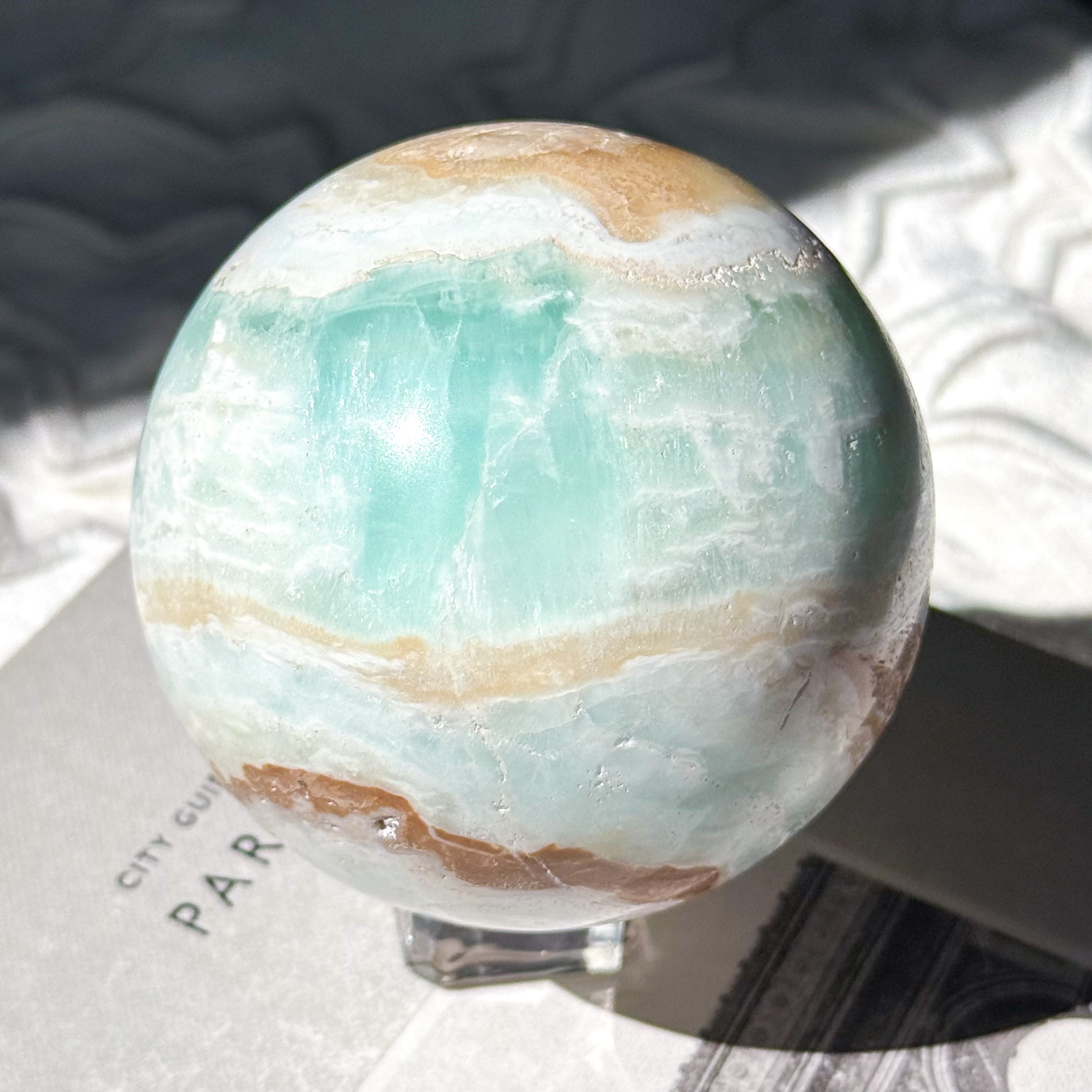 Caribbean Blue Calcite Sphere 13 ✧ カリビアンブルーカルサイト