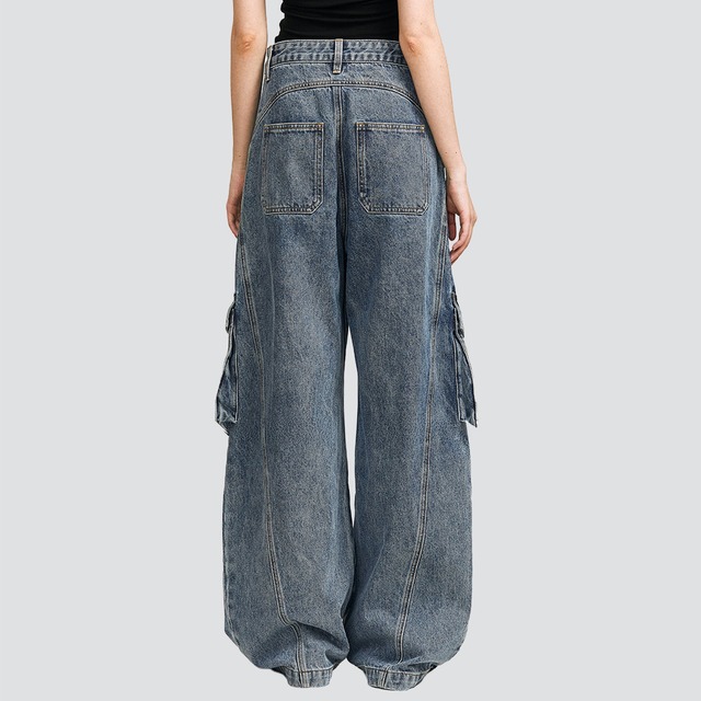 Carolingian cargo denim pants A00142