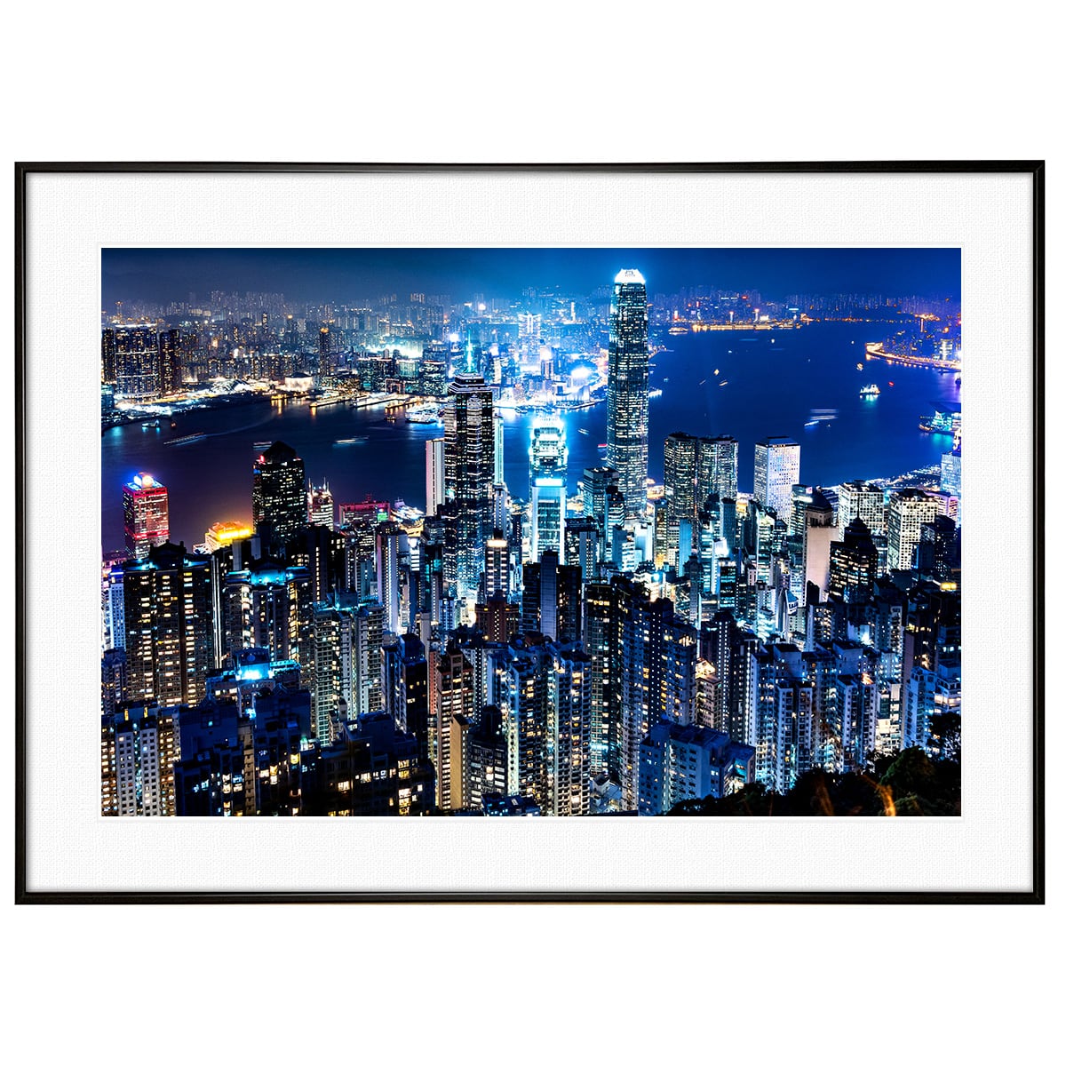 夜景写真 香港 インテリアアートポスター額装 AS0467 | インテリア