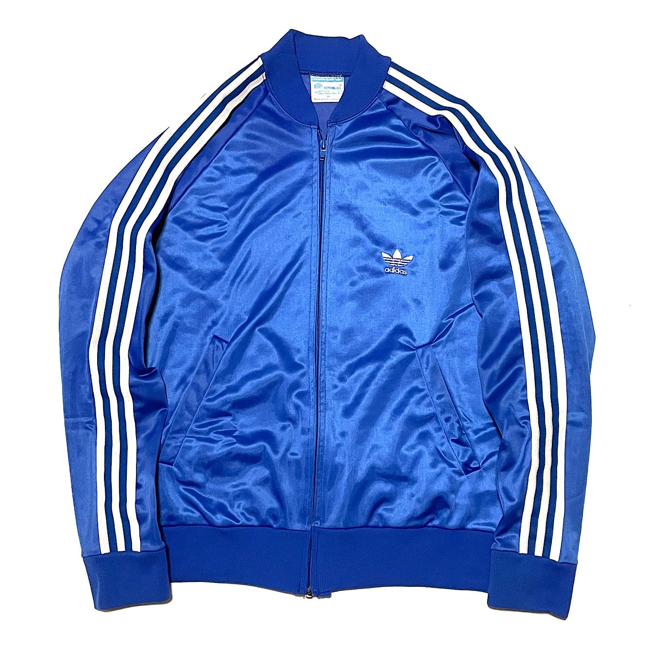 美品 70s adidas ATP アディダス ジャージ USA製 ヴィンテージ KEYROLANトラックジャケット(青×白,Mサイズ) サチモス  ヨンス着用