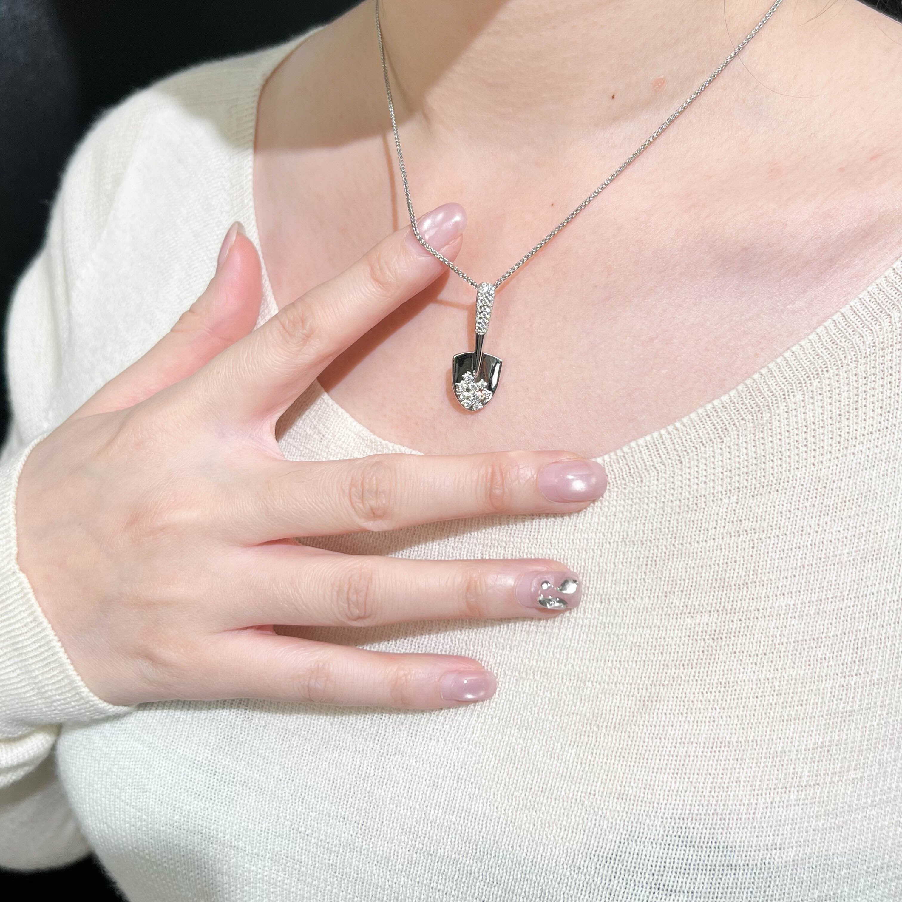 Silver925モアサナイトシャベルモチーフネックレス | hoshine