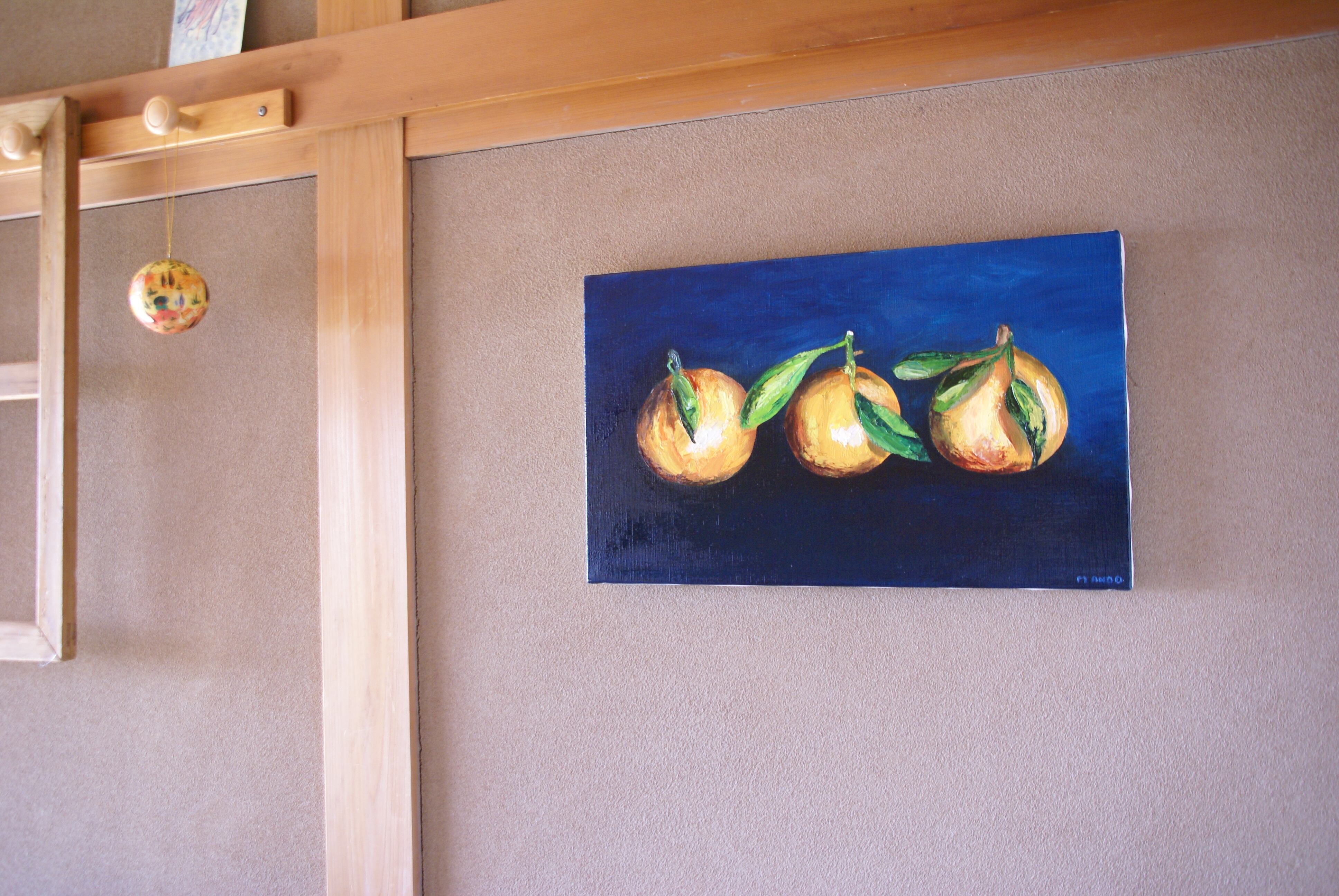 油絵 直筆 みかん Angstromart