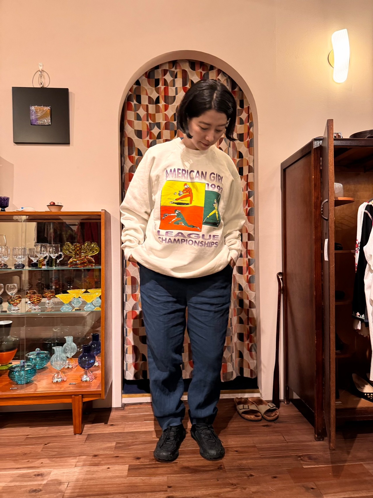 1991年 AMERICAN GIRL LEAGUE CHAMPIONSHIPS USA製 FRUIT OF THE LOOM ラグラン スウェット