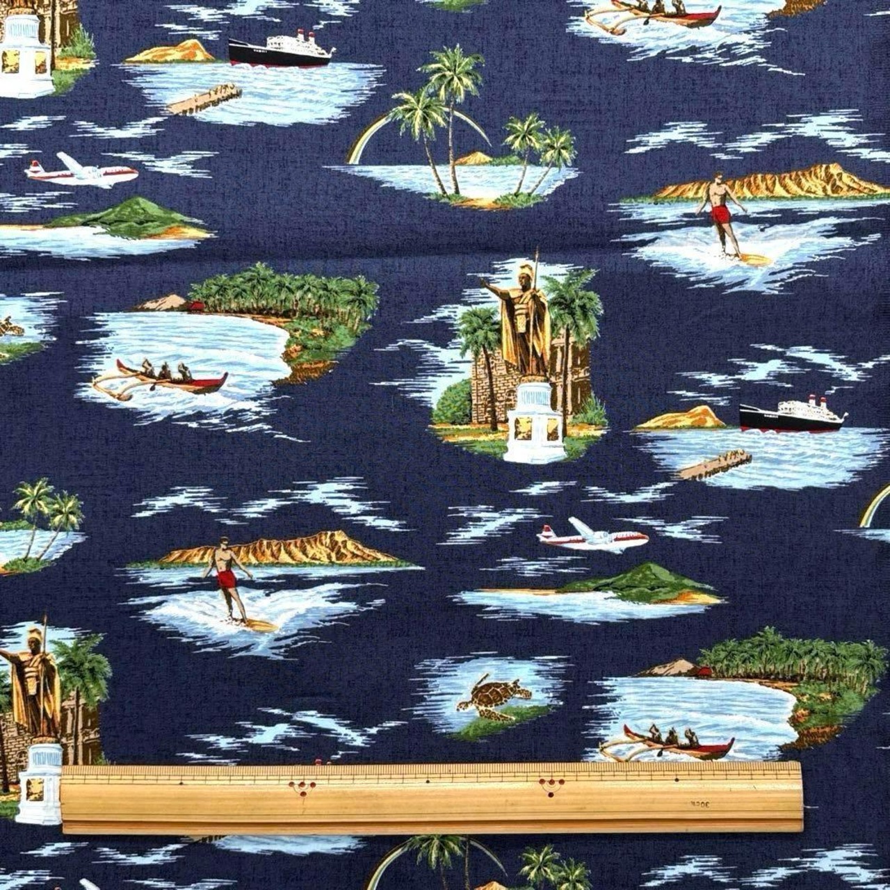 Cdr544◆1m◆SM◆綿100%シーチング生地◆ハワイ柄