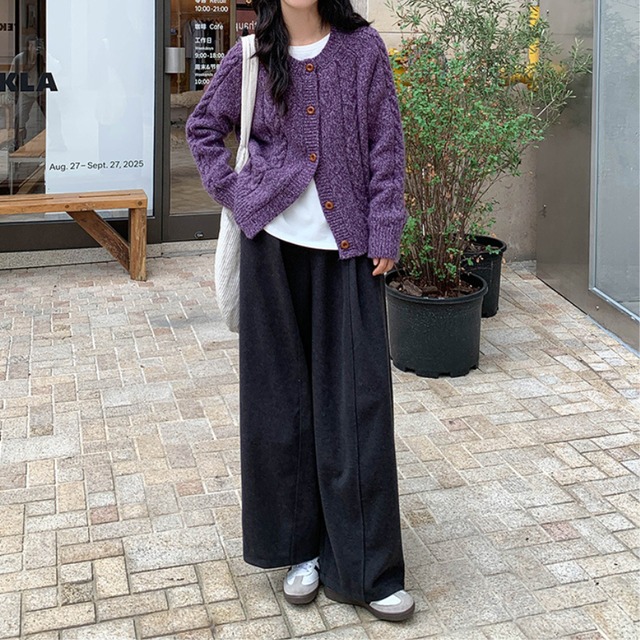 cable knit cardigan　J00230