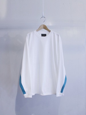 Garage.U.W BLADE LINE L/S TEE WHITE TEAL