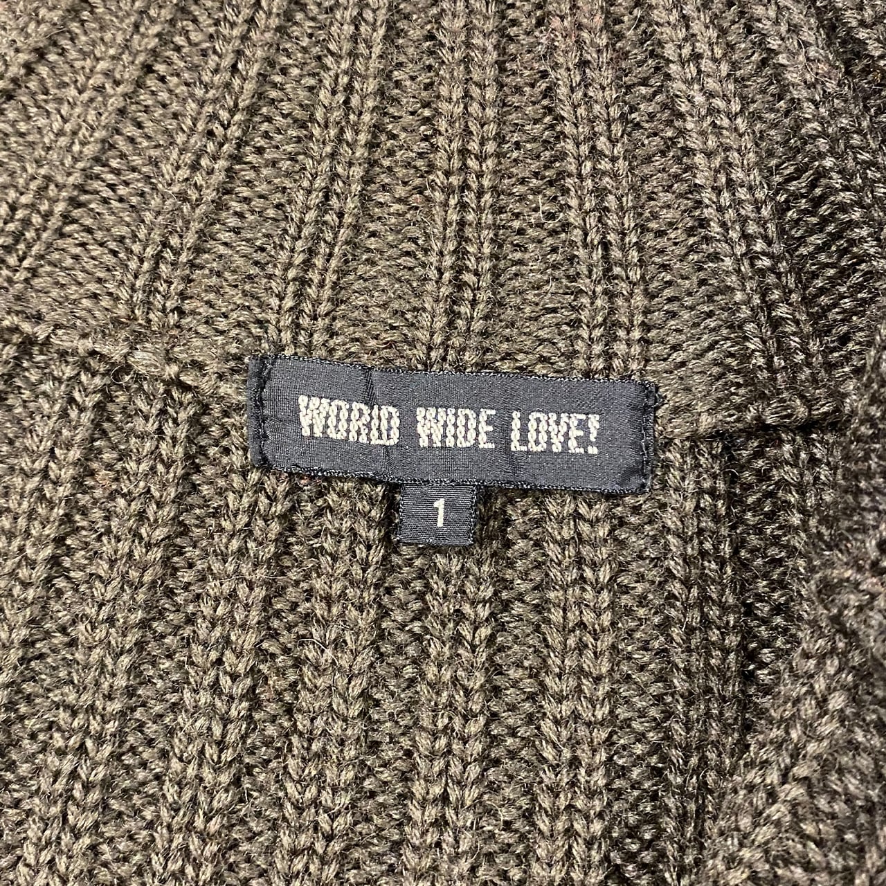 WORLD WIDE LOVE L/S ZIP-UP KNIT ワールドワイドラブ 長袖 ジップ
