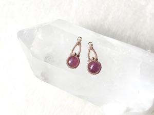 ピンクサファイア macrame earrings