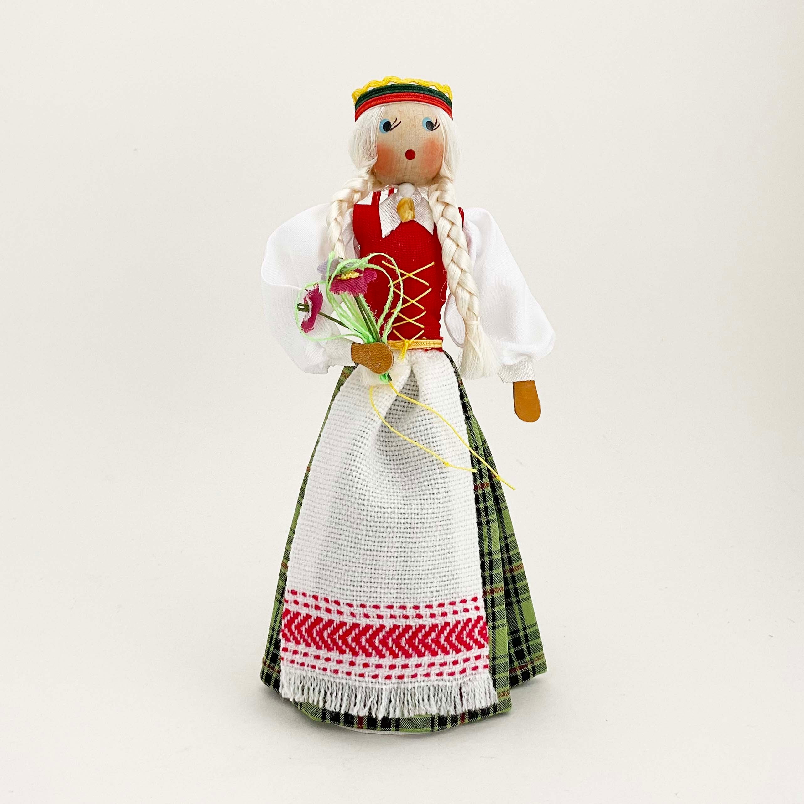 リトアニアの民族人形 ANDO製ヴィンテージ(花束 大)