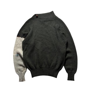 vintage GIANNI VERSACE asymmetrical pattern alpaca sweater