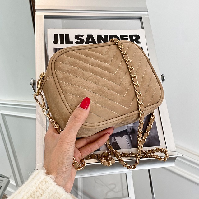 オータムウィンターレディースチェーン 秋物 冬物 スクウェア メッセンジャーバッグ 手作りハンドバック7388412735