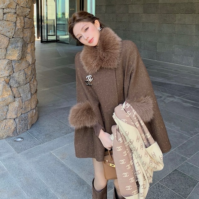 fur cape coat