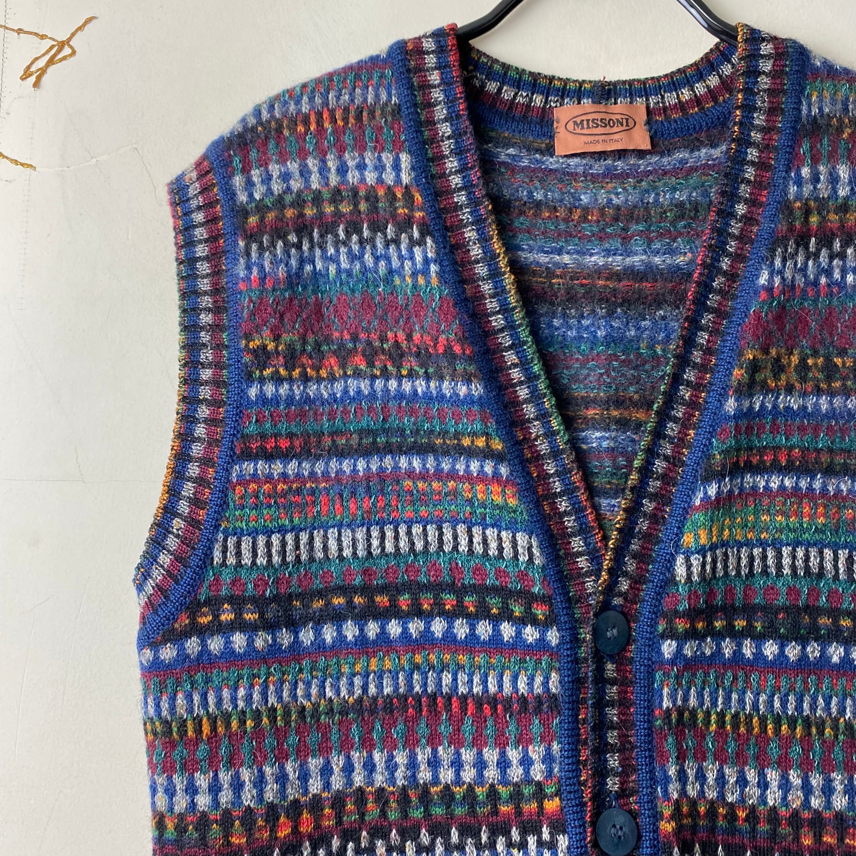 vintage MISSONI multicolor woven knit vest | NOIR ONLINE