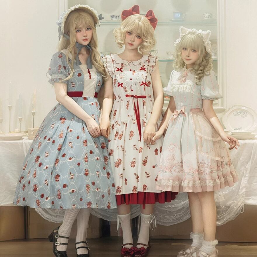 Laura's Doll付け袖付ワンピース + ボンネットセット