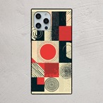 受注生産 iPhoneケース 赤丸と幾何学ブロック護符｜幾何学シンボル TALM022C