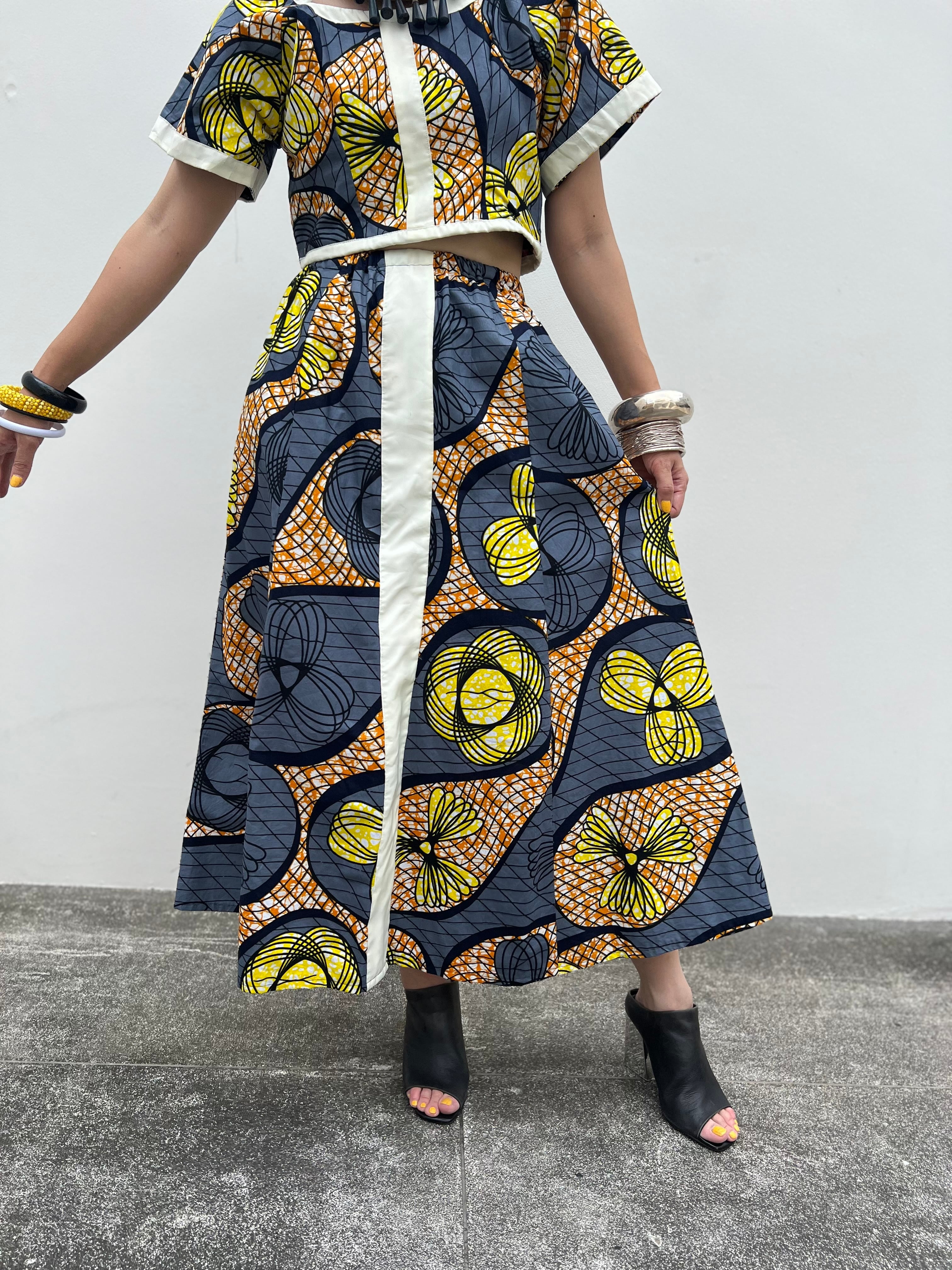 アフリカン　セットアップ Vintage african batik cotton set up ( ヴィンテージ アフリカン