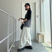 シアーラグランルーズロンTee/ブラック×チャコール