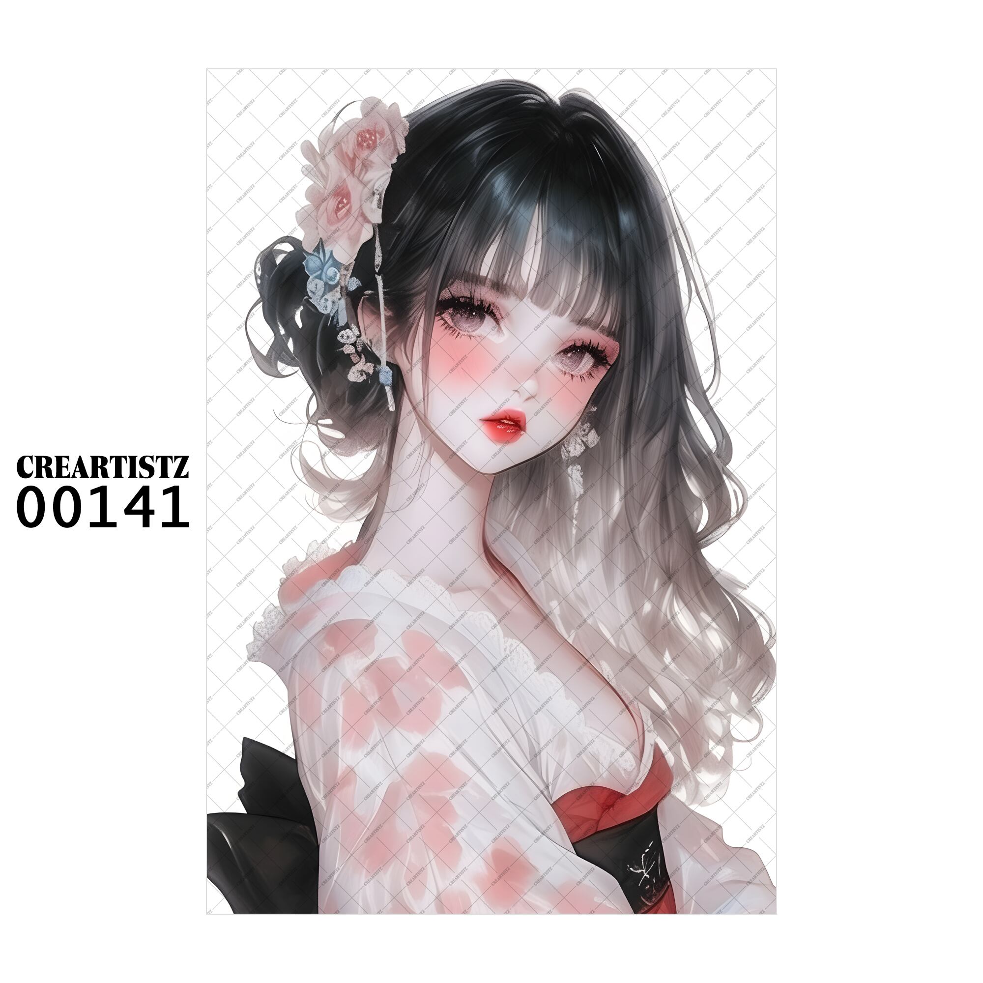 00141 ガール キュート オリジナル ペーパー/ステッカー 4枚セット CREARTISTZ