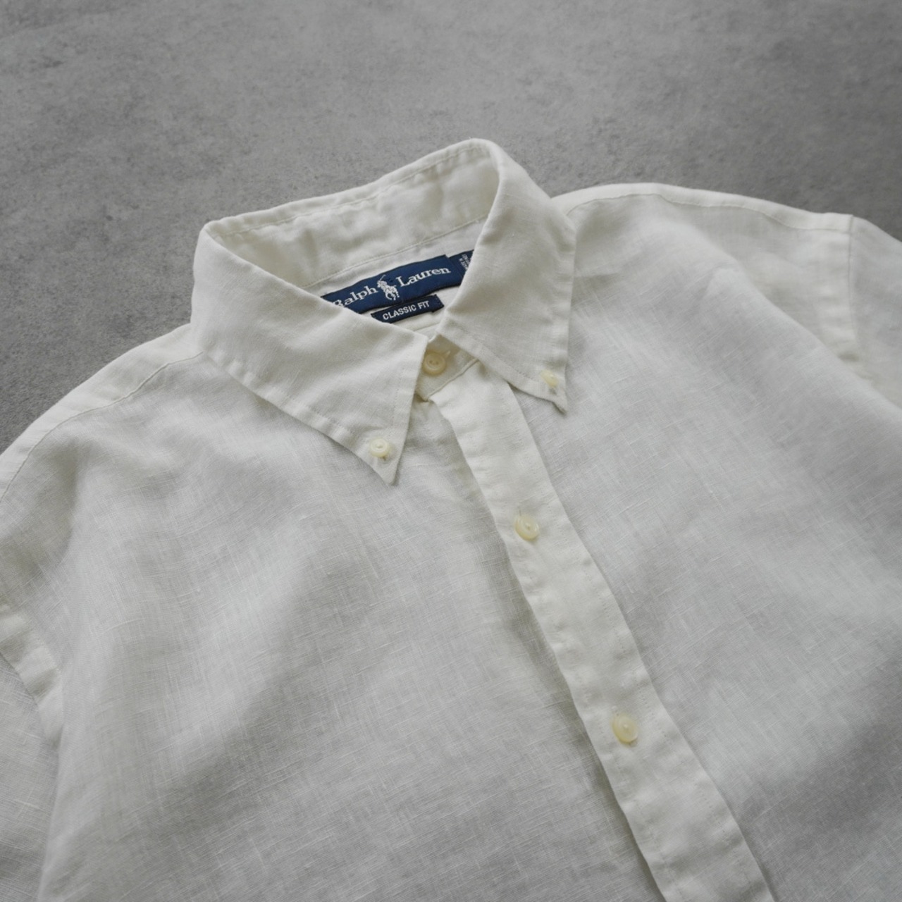 Ralph Lauren Linen Panel Print S/S BD Shirt  [M] 古着 - 3