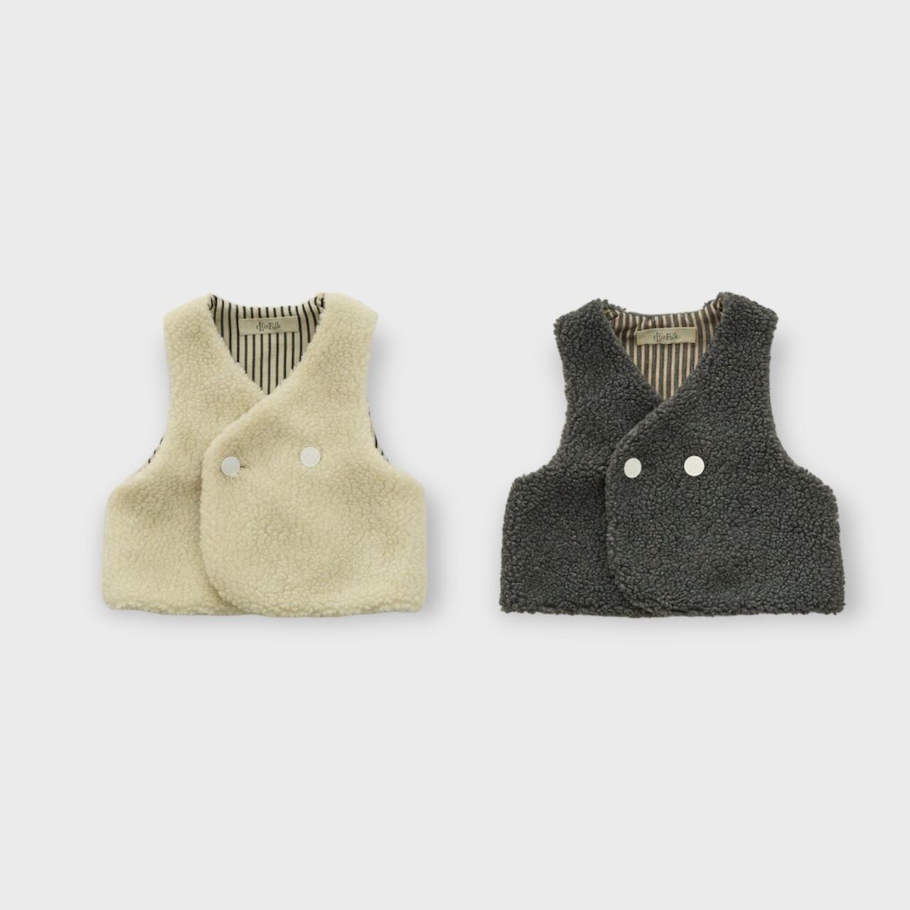 〈 eLfin Folk 24AW 〉 Sheep boa baby Vest (reversible) / elf-242F60 / ベスト