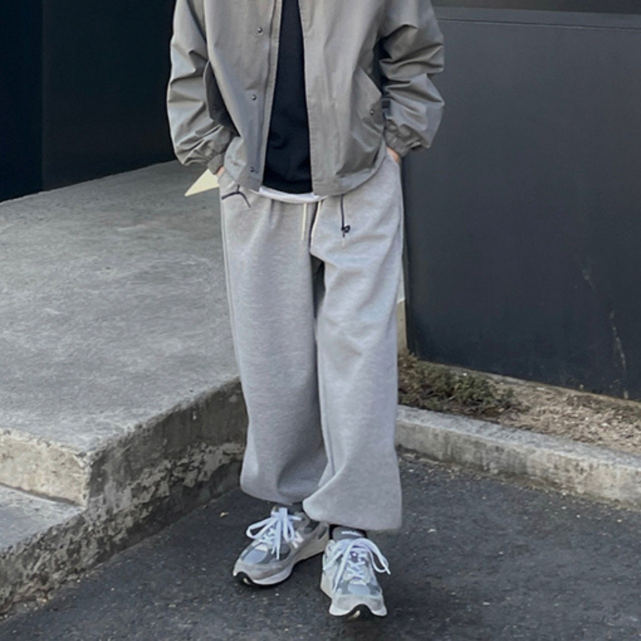 シンプルルーズスウェットパンツ　1006