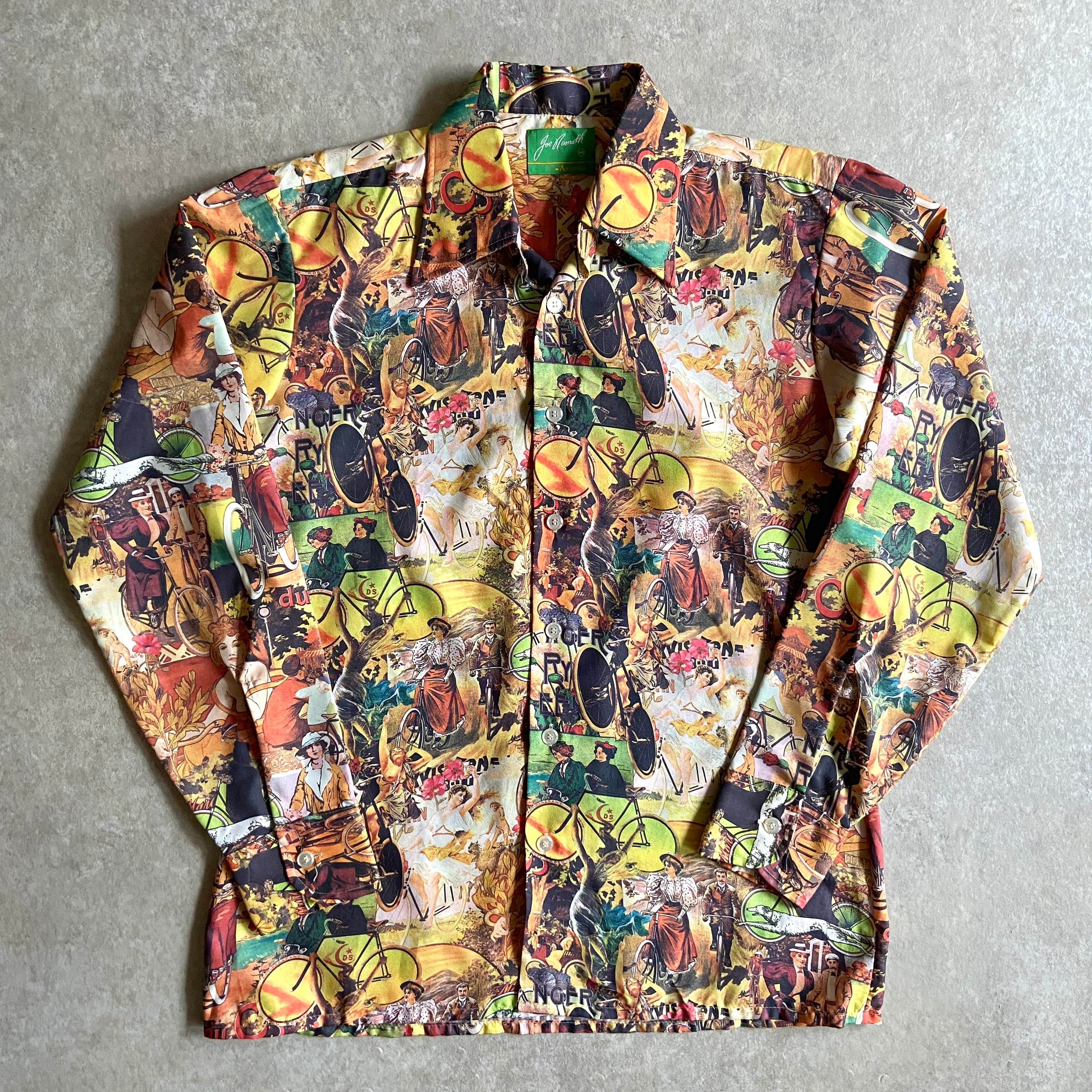 1970s Vintage Joe Namath by Arrow L/S Print Shirt M