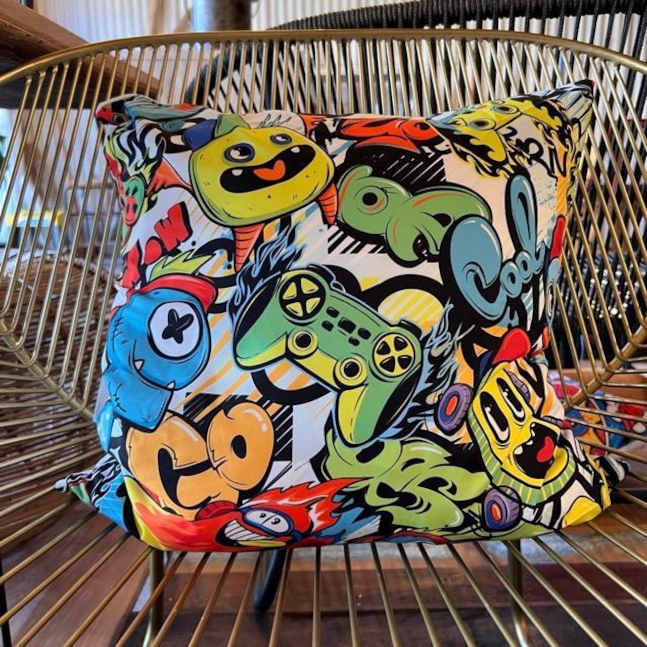 TOPANGA Homefurnishing アメリカンコミッククッションカバー 45×45cm game monster クッションカバー アメリカンコミック ポップアート