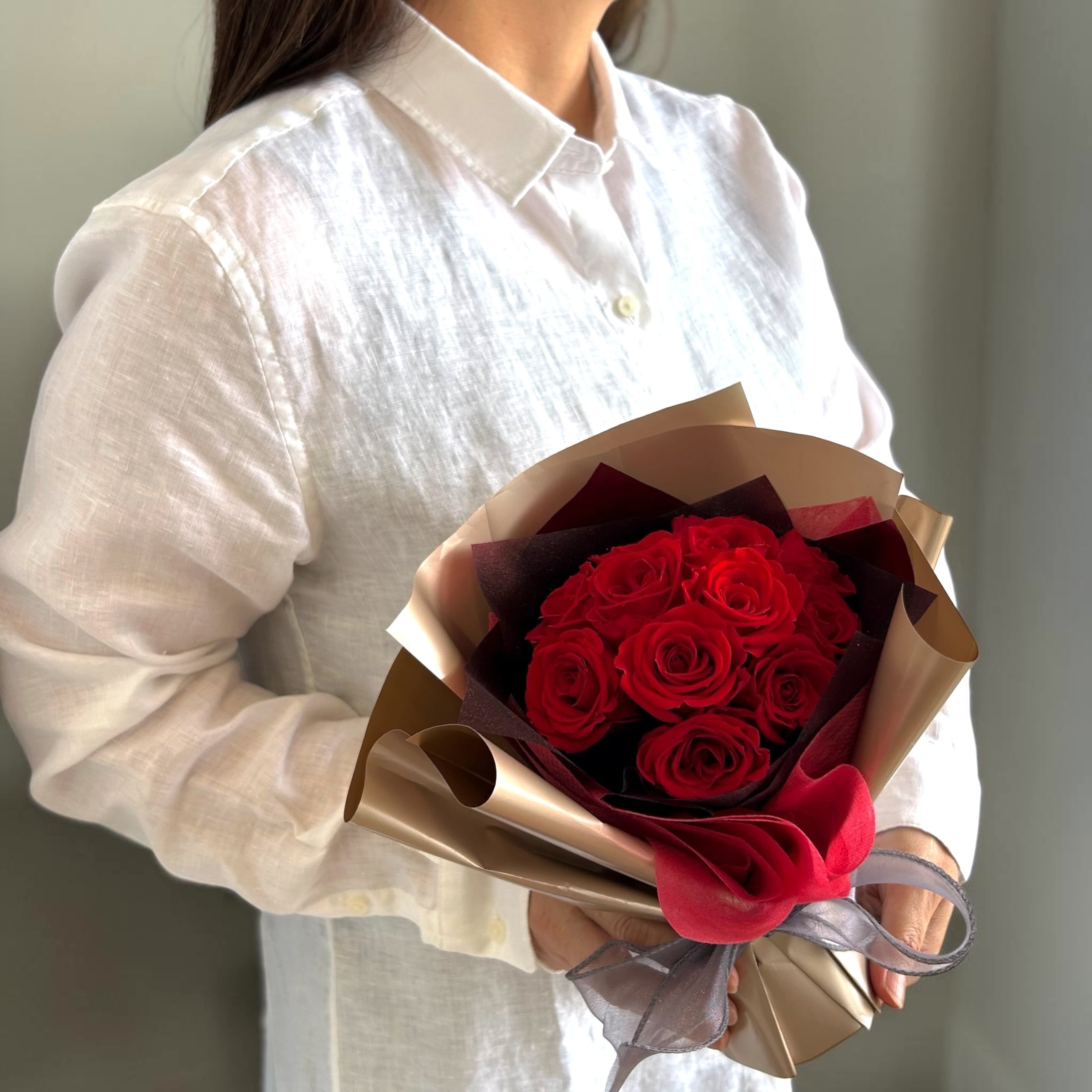 プロポーズ花束｜赤薔薇12本｜ダズンローズ｜プリザーブドフラワー