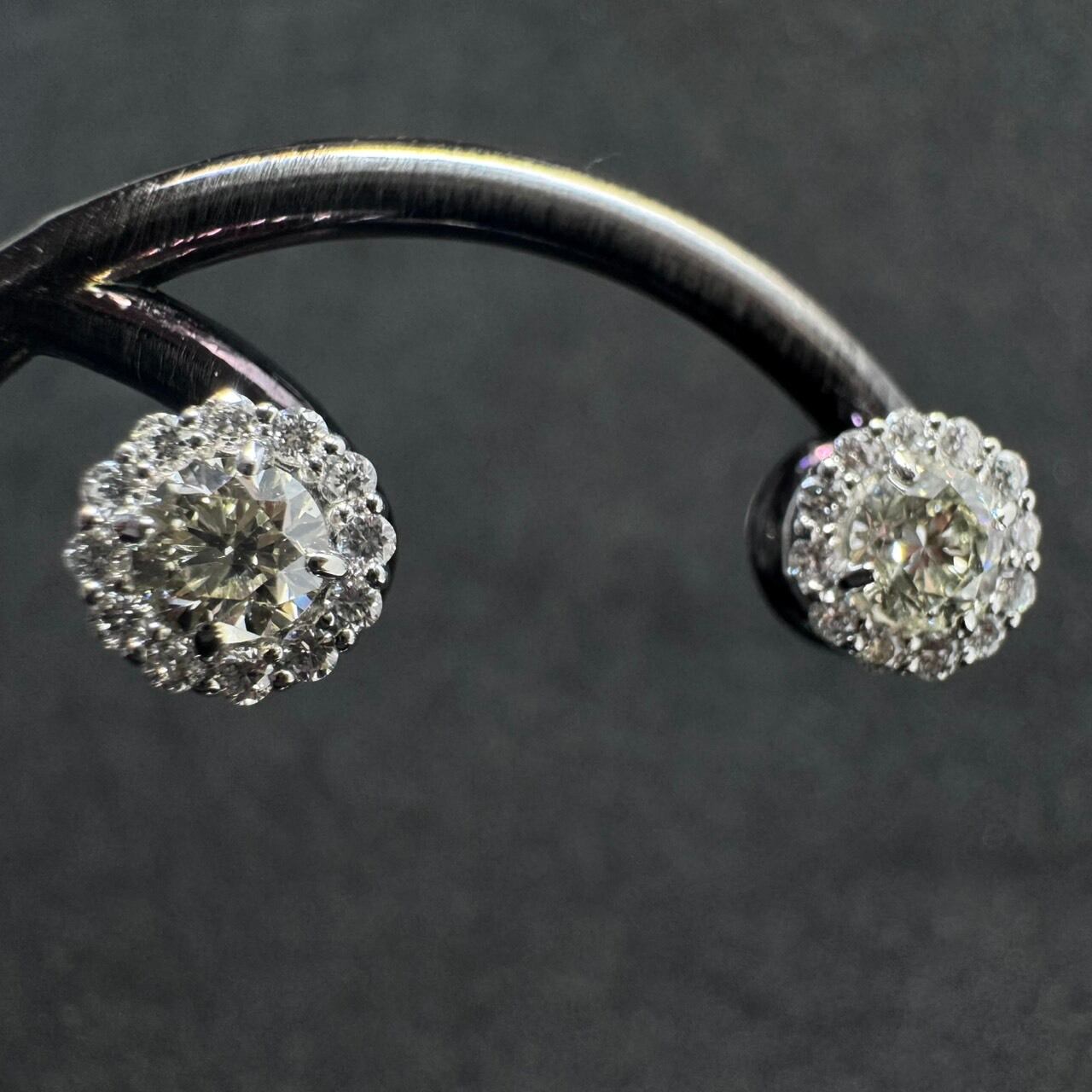 pt900ダイヤモンドピアス0623カラット？ Pt900 0.623ct ダイヤモンド ヘイロー(取り巻き) ピアス | カオキ