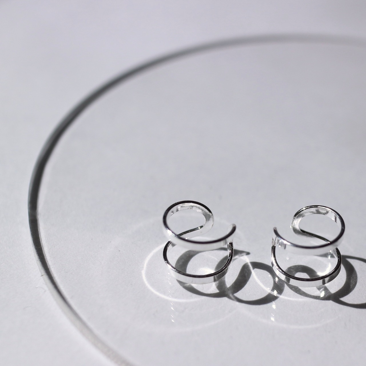 シンプル2連フープイヤーカフ