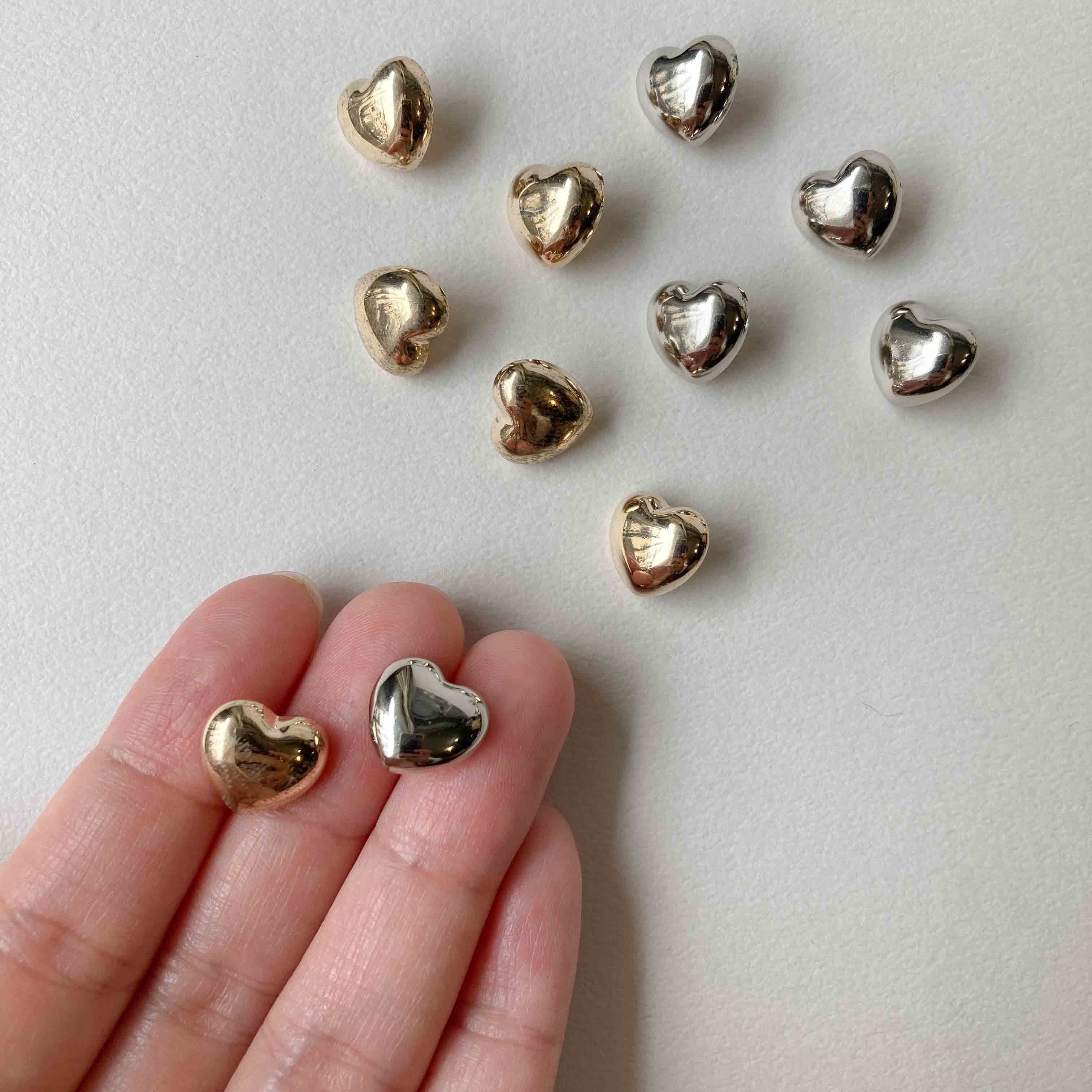 ぷっくりツヤハートボタン（12mm） | Dua-アクセサリーパーツショップ