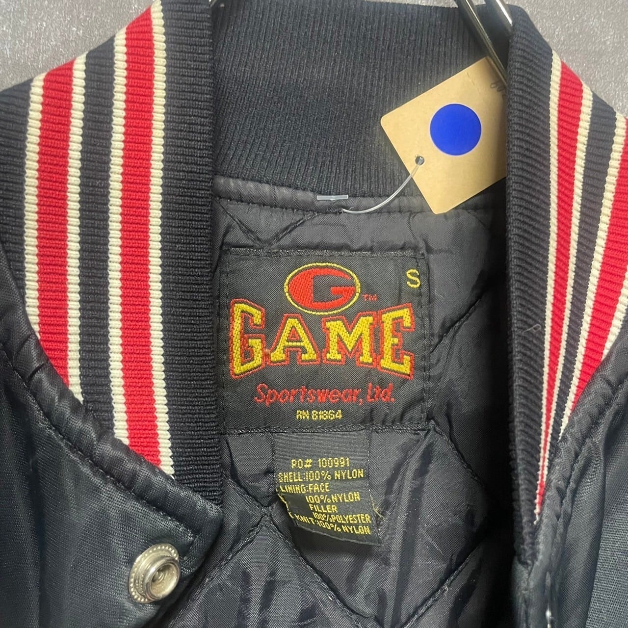 GAME SPORTSWEAR スタジャン 90s 刺繍 レザー XL ブラック 【公式通販】