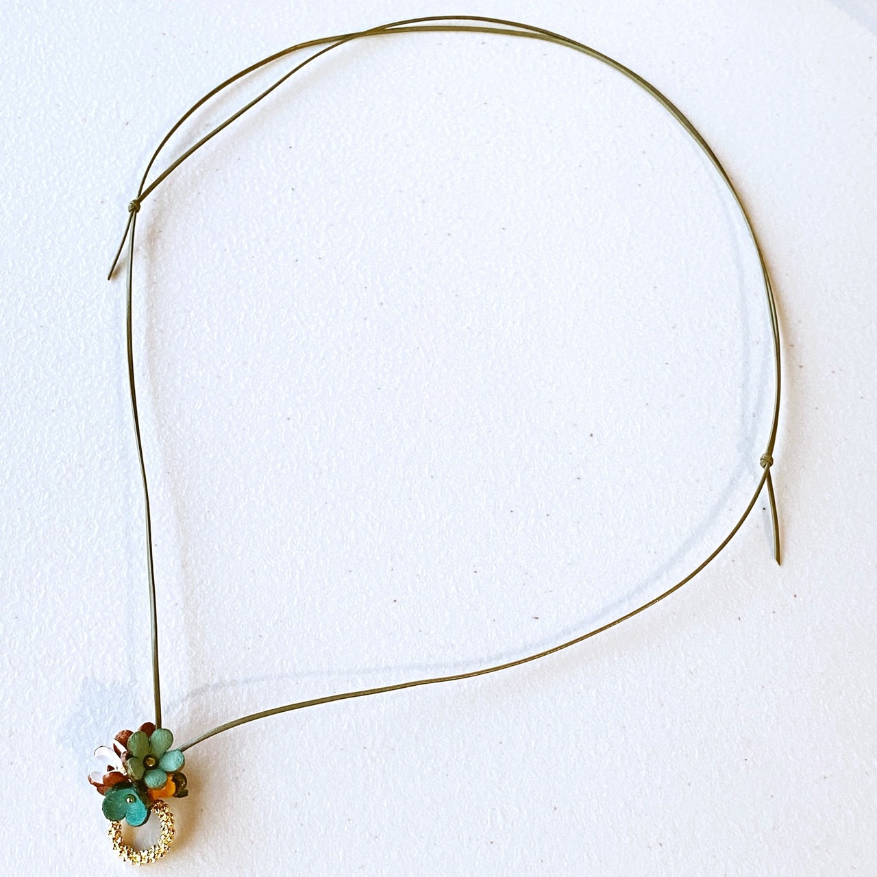 【完成品】プチフラワーメガネホルダーネックレス（花色ブルーカラー） - 1