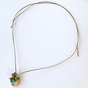 【完成品】プチフラワーメガネホルダーネックレス（花色ブルーカラー）