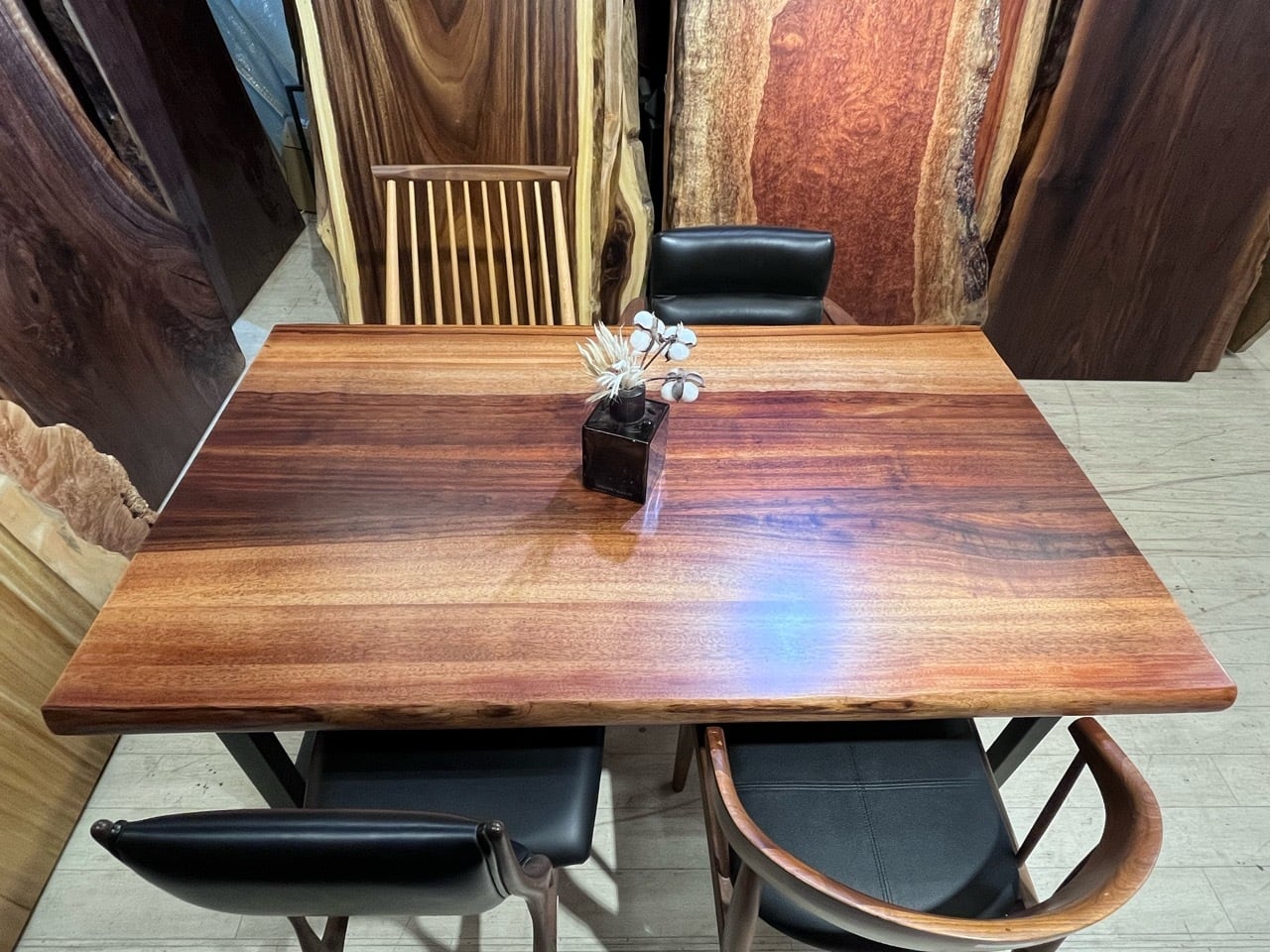 リメイク品】ウォールナット×アサメラ_1450×850×50_浅草本店_テーブル