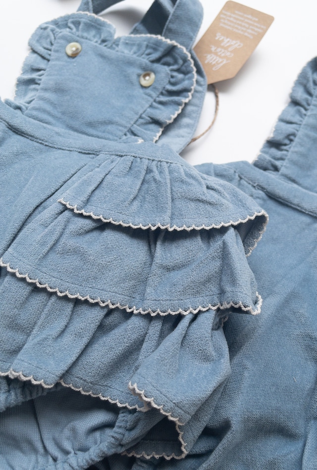 《即納》Little Cotton Clothes / Velvet Dhalia Romper in Eggshell