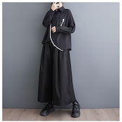 バイカラー アシメトリーヘム シャツ 00089