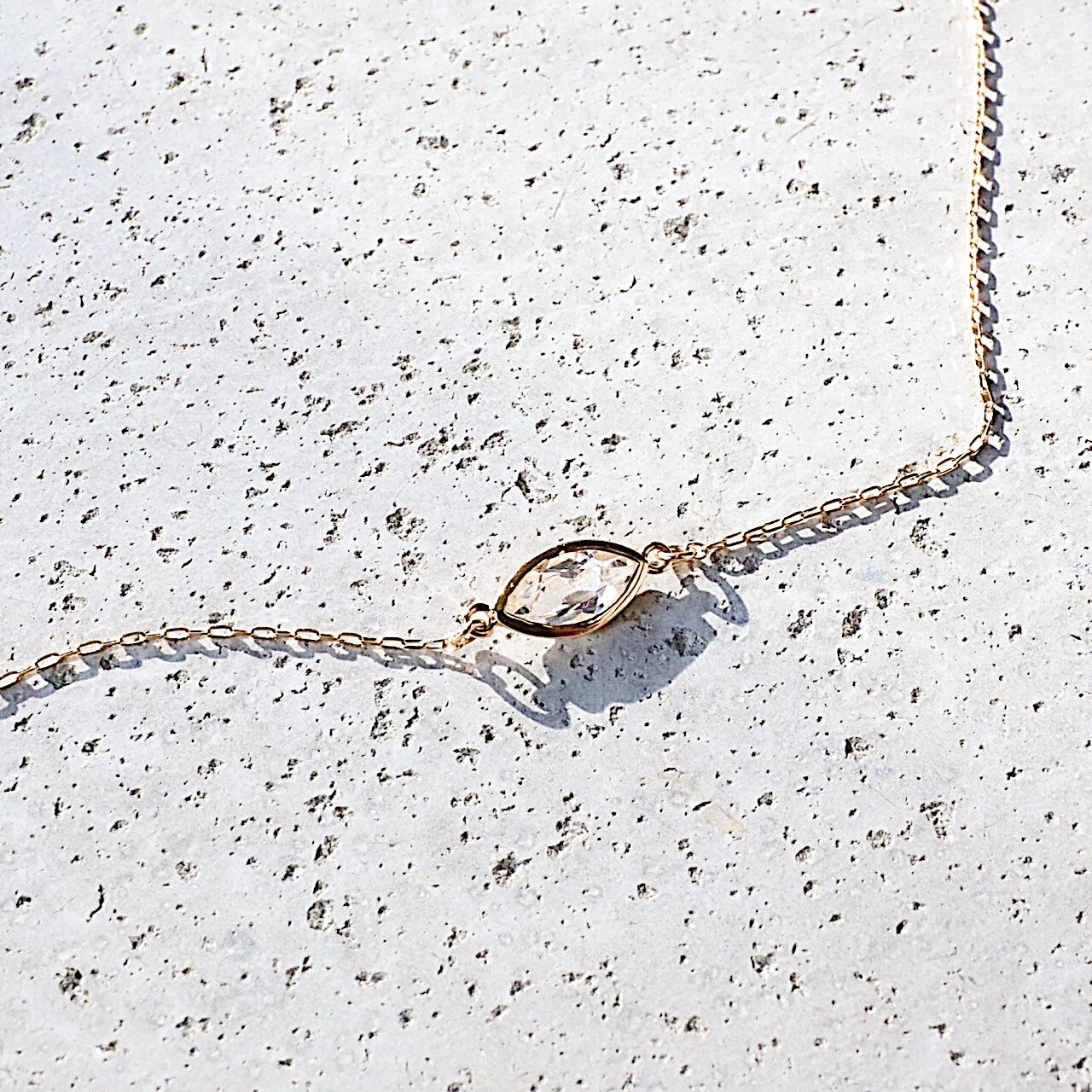 □ Marchese □ マルキーズ ホワイトトパーズ マーキースカットブレスレット K18YG