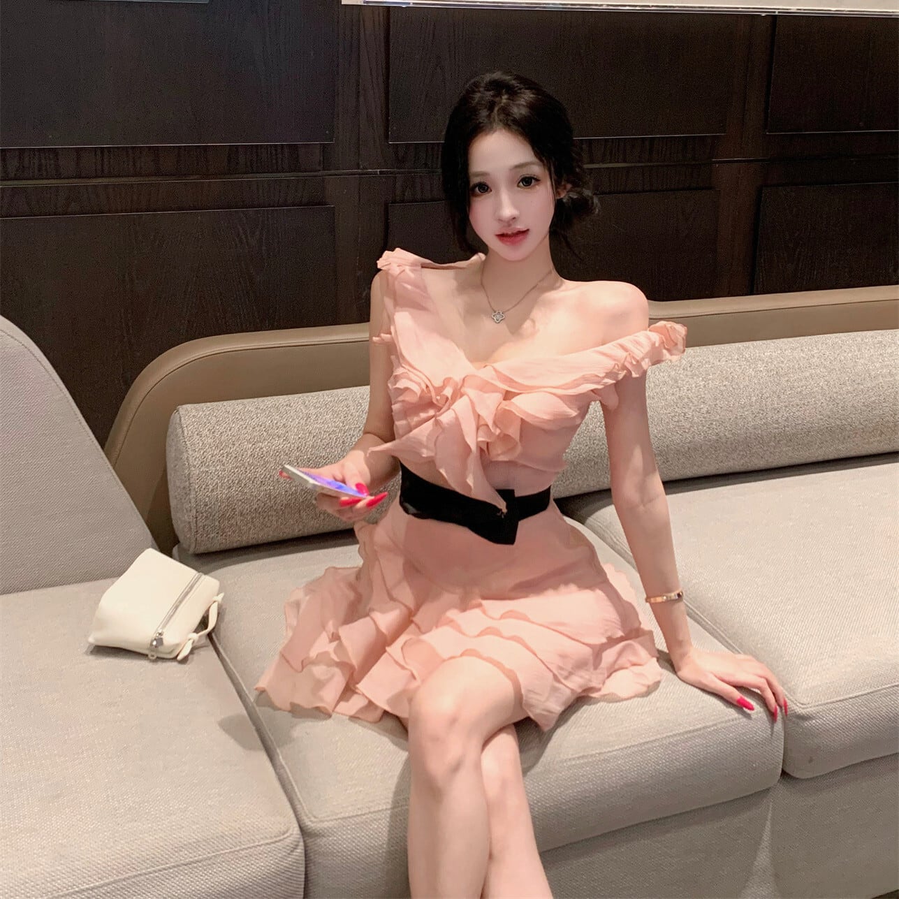 【dress】フリルデートワンピース M32533