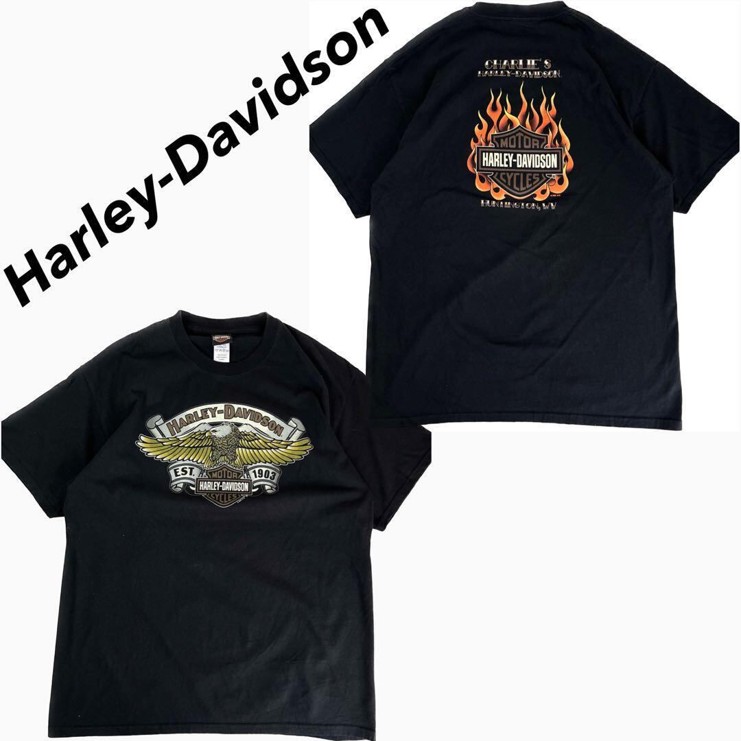 Harley-Davidson ハーレーダビッドソン 両面プリントTシャツ XL 黒