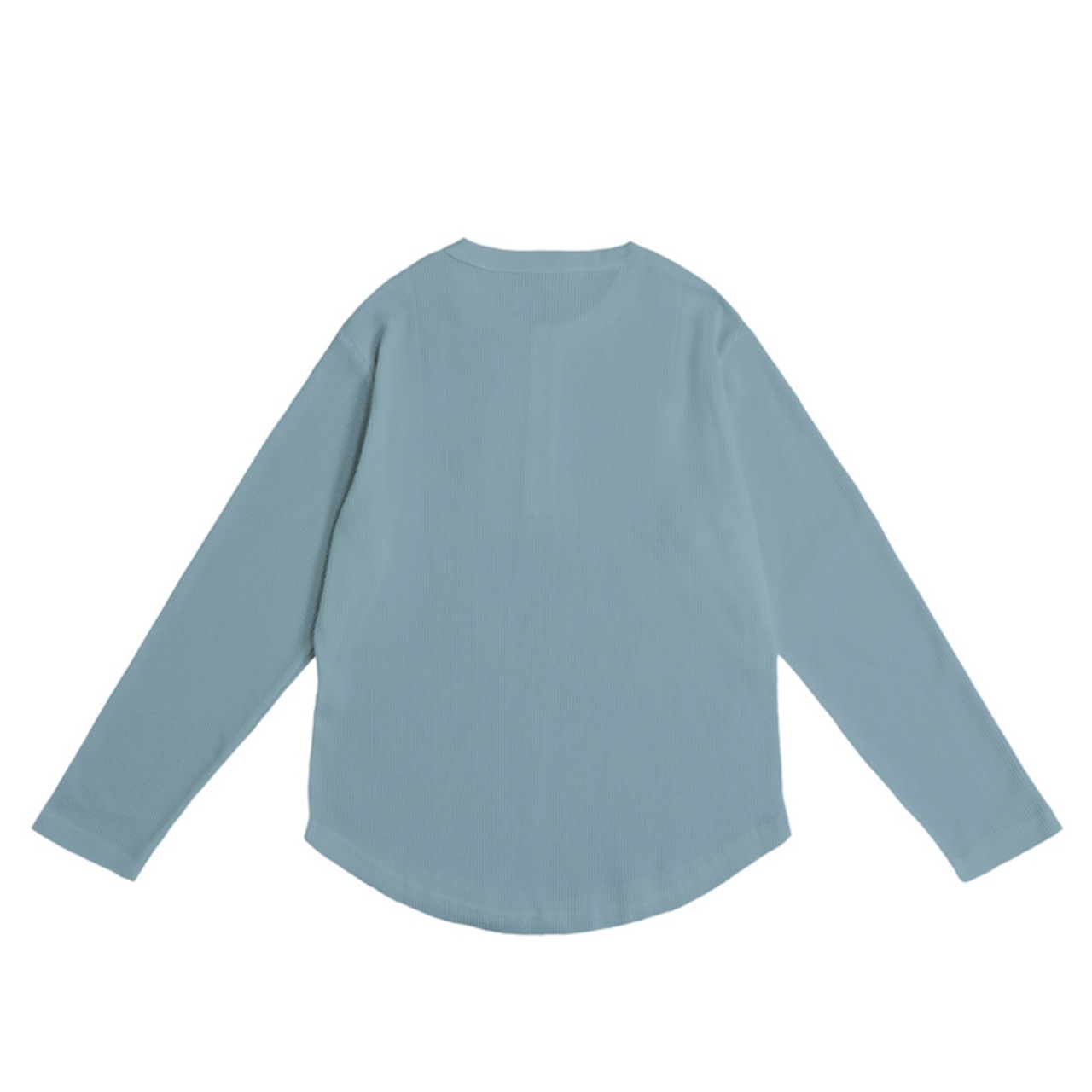 WIGGLE ROGO WAFFLE HENLEY TEE -Smoky blue-　[T0064]