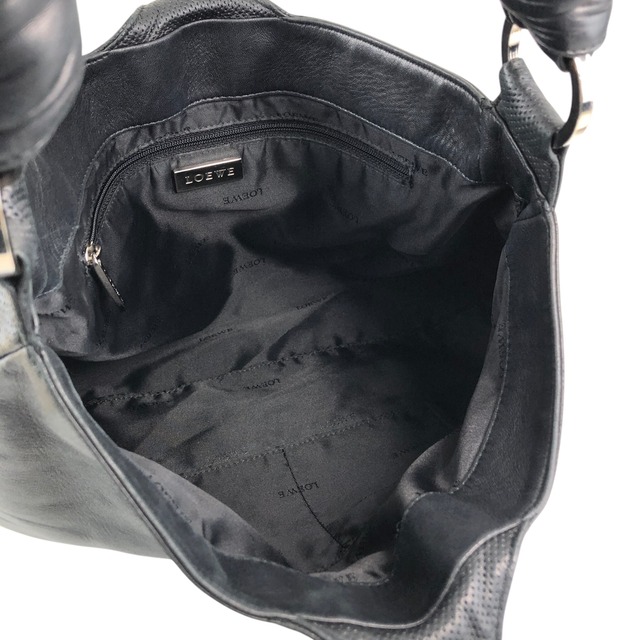 LOEWE ロエベ ショルダーバッグ ブラック アナグラム レザー ホーボー vintage ヴィンテージ オールド 4gd3uv