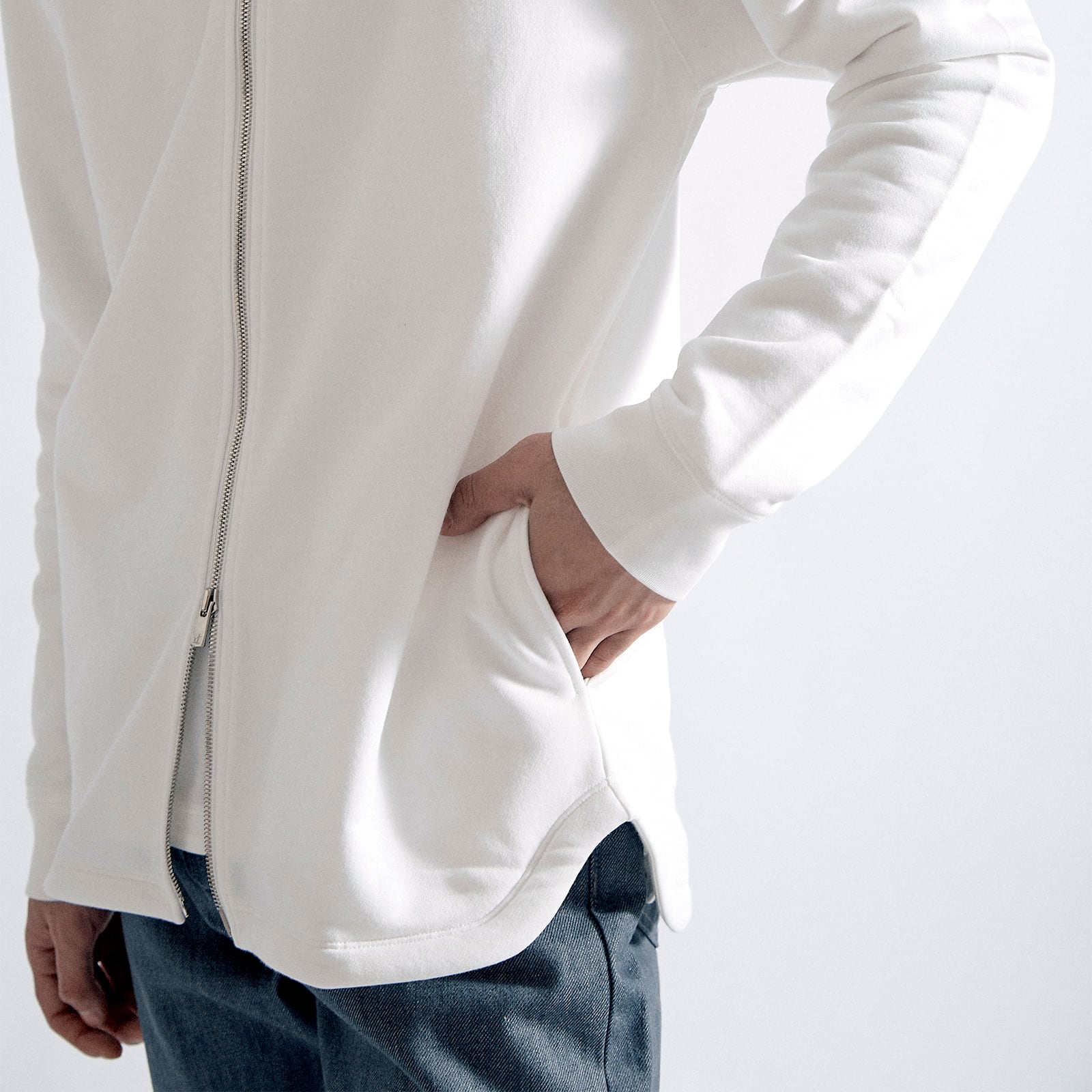 エアリードレスジップパーカー / Airy Dress Zip Hoodie #WHITE | STIR