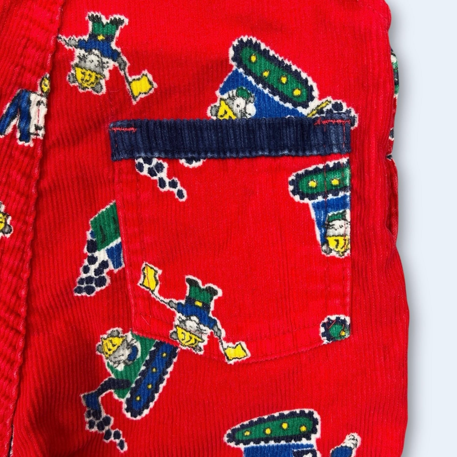 6-9M】USA製 OSHKOSH patterned corduroy overall オシュコシュ ねずみ