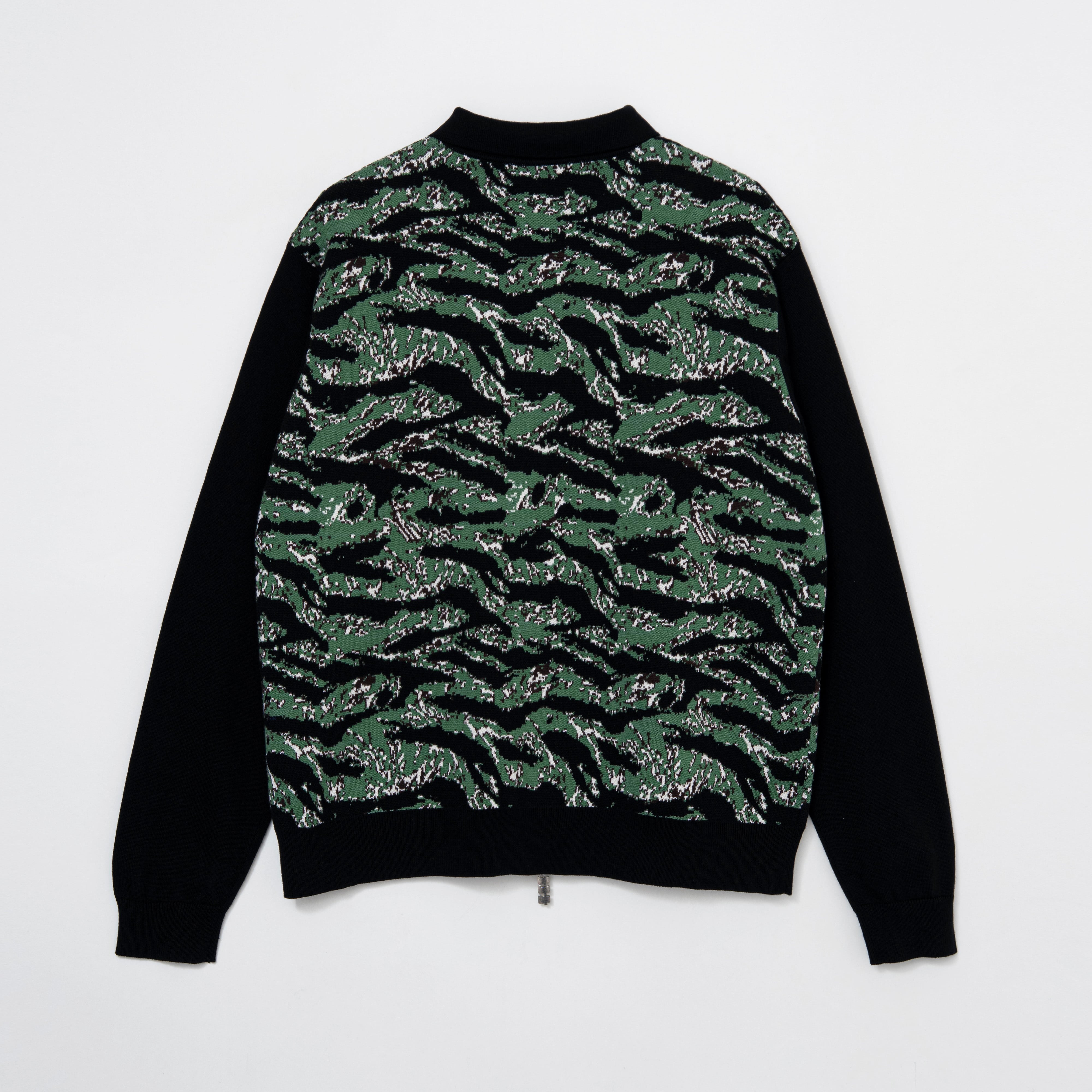 Tiger camo zip up knit polo（BLACK） | TTTMSW