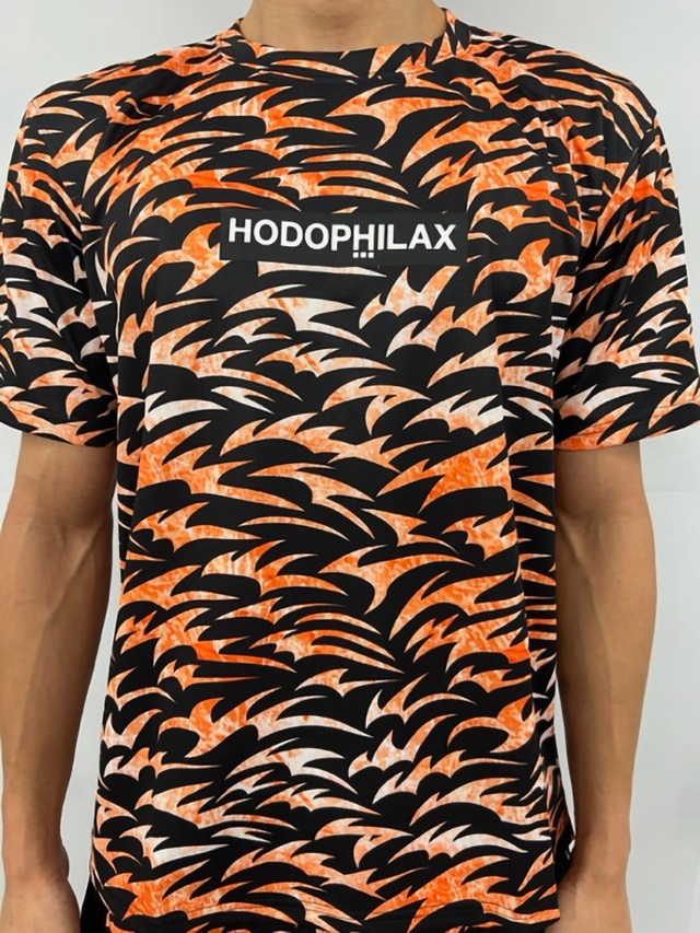 オリジナルカモプリント クルー半袖Tシャツ　オレンジ　HPX-21518