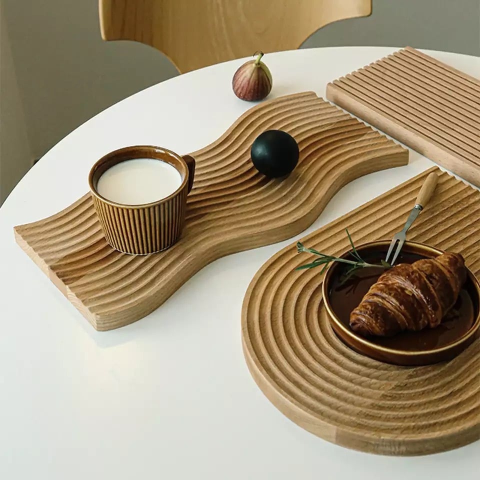 ウェーブトレイ ウッドトレー レインボーwood tray ブナ モー ニング